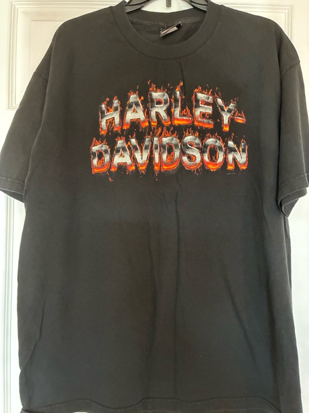 NEW Harley-Davidson Black T-Shirt with Flaming Logo